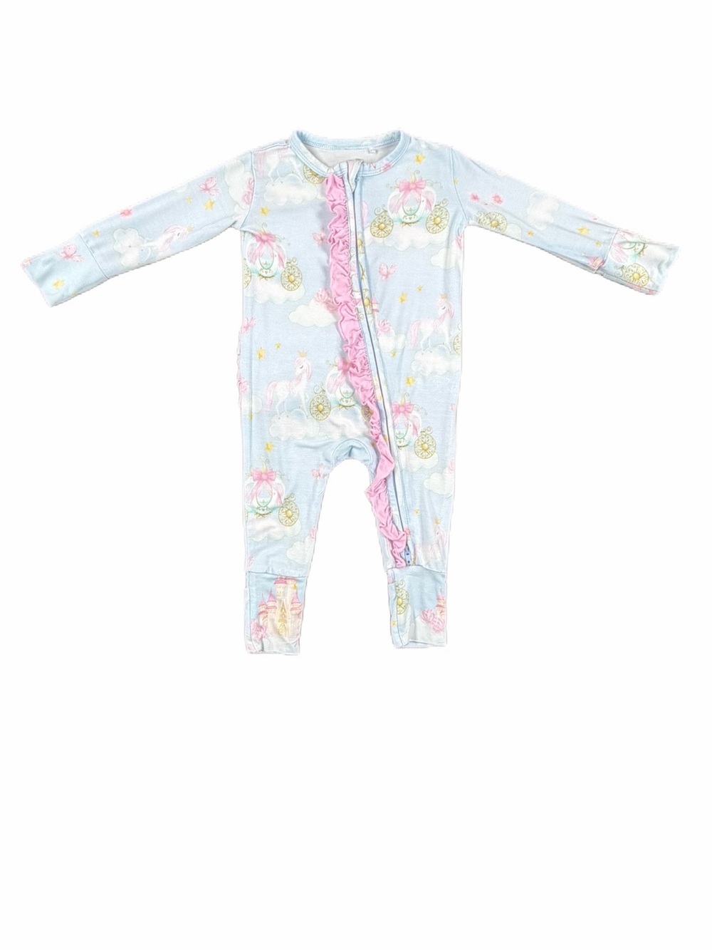 LITTLE SNUGGLES Enchanted Bamboo Ruffle Sleeper - 3-6M